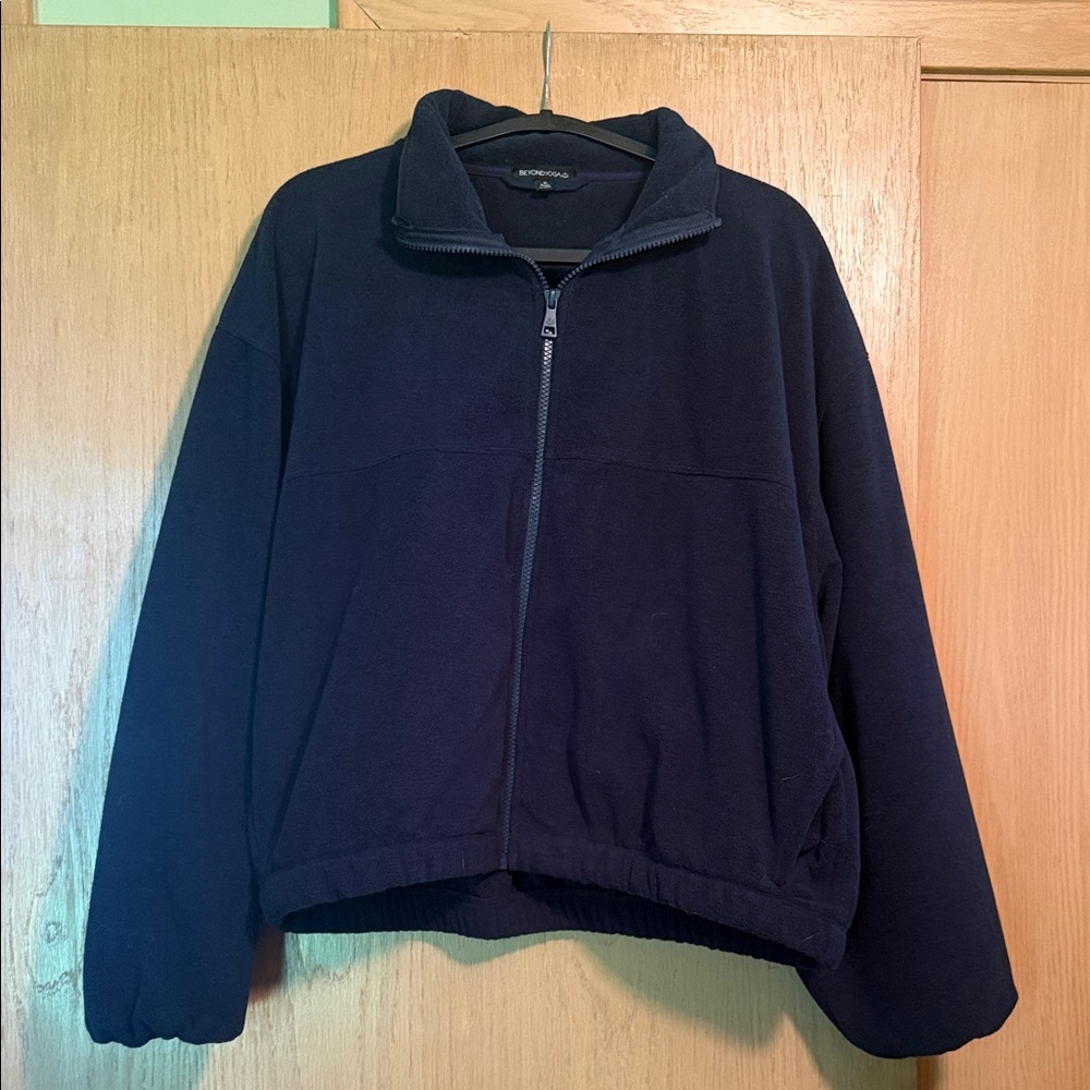 Beyond Yoga Charcoal Fleece Jacket